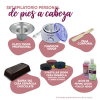 Set Epilatorio Personal de pies a cabeza - Fundidor + Cera + PostEpilatorio