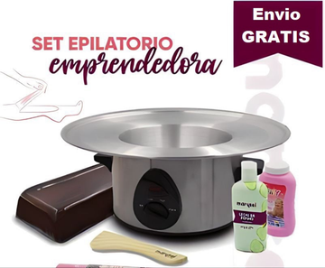 Set Epilatorio Emprendedora Cera Española Fundidor Profesional De Un Kilo