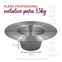 Plato profesional metalico para depilación 3.5kg de cera española